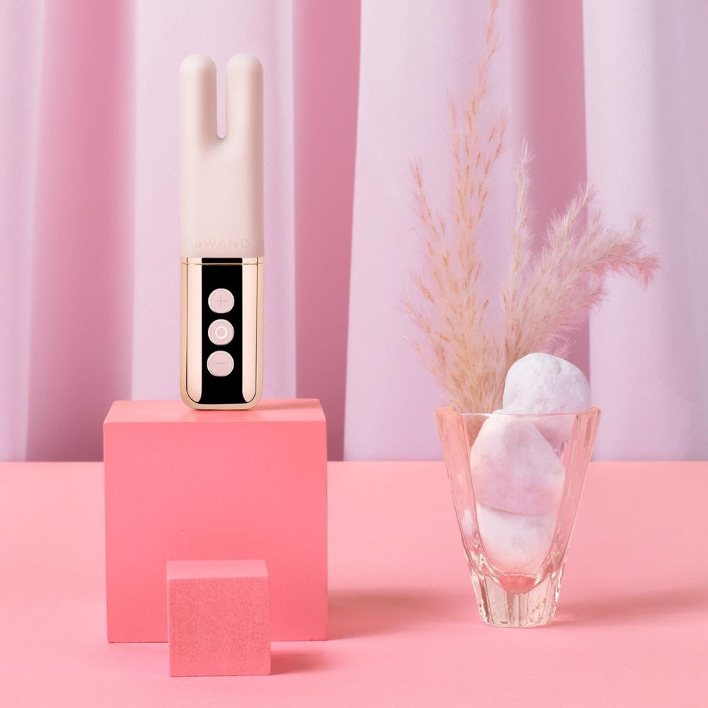 Vibrator Mini Le Wand Deux Reincarcabil, Vibrator Silicon pentru Stimulare Clitoris si Mameloane, 15 Moduri de Vibratie, 6 Niveluri Intensitate, USB si Rezistent la Apa