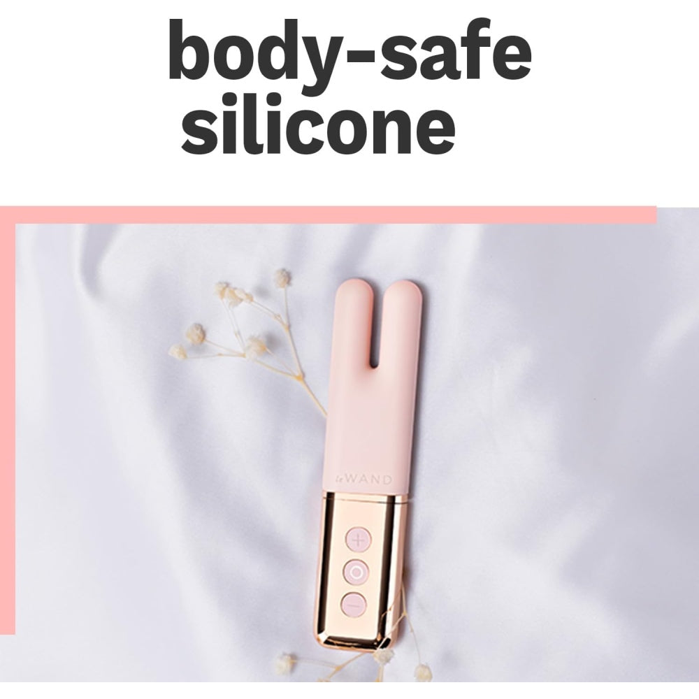 Vibrator Mini Le Wand Deux Reincarcabil, Vibrator Silicon pentru Stimulare Clitoris si Mameloane, 15 Moduri de Vibratie, 6 Niveluri Intensitate, USB si Rezistent la Apa