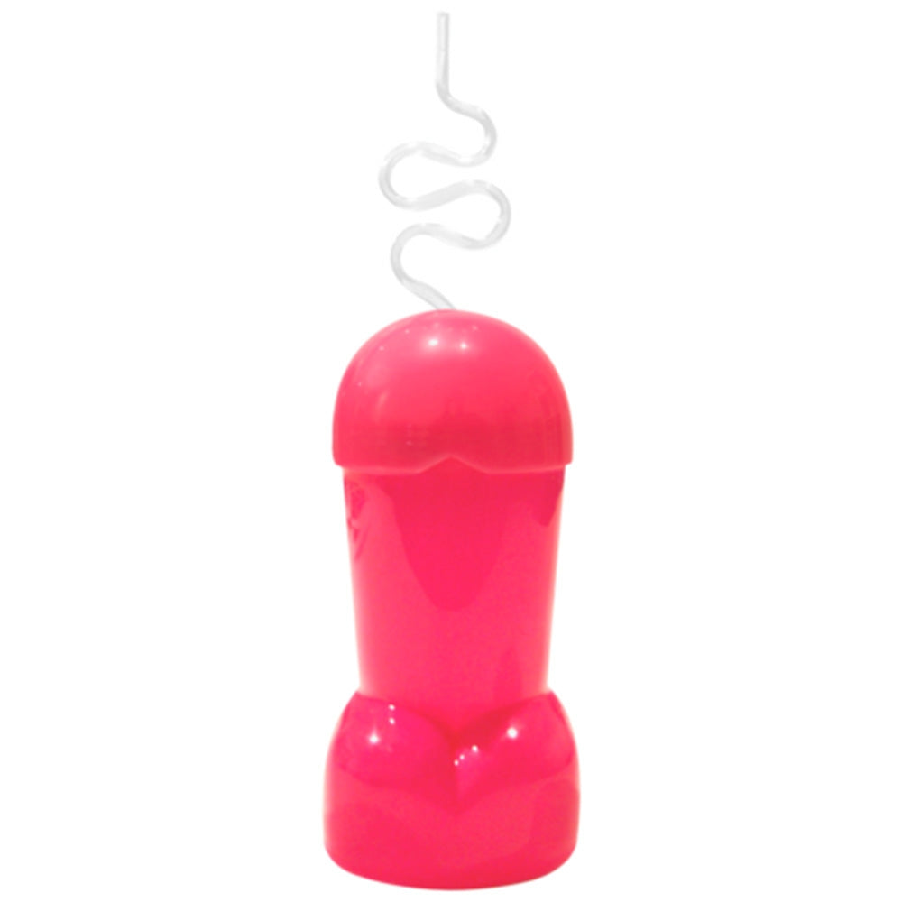 Pahar forma penis cu capac si pai – Accesoriu amuzant pentru petreceri burlacite si cadouri inedite – 600 ml