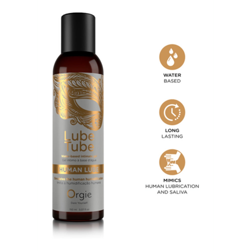 Lubrifiant pe baza de apa Human Lube - Efect de incalzire, Rezistenta indelungata, Non-lipicios, Fara parfum, Gel intim pentru barbati si femei - 150 ml