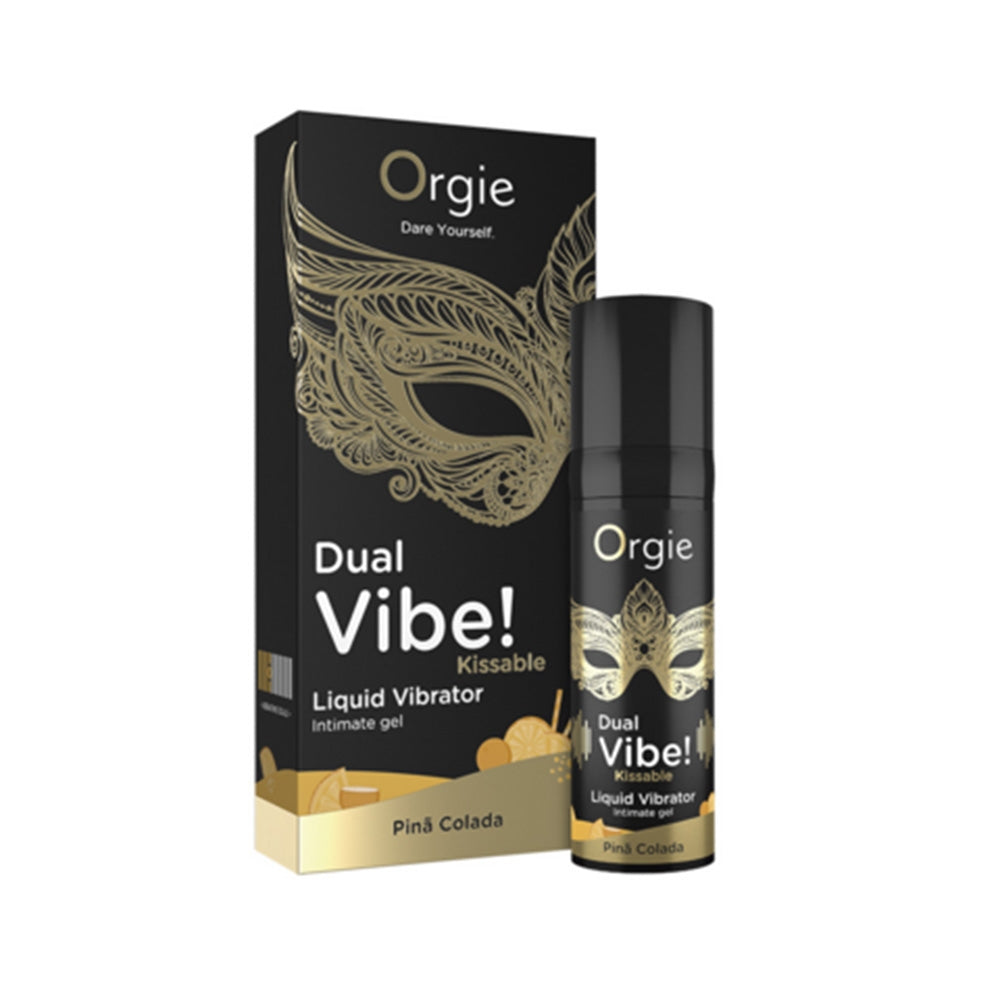 Lubrifiant Vibrator Comestibil Pina Colada - Dual Vibe - Efect Vibrant pentru Stimulare Orala si Intimitate - 15 ml