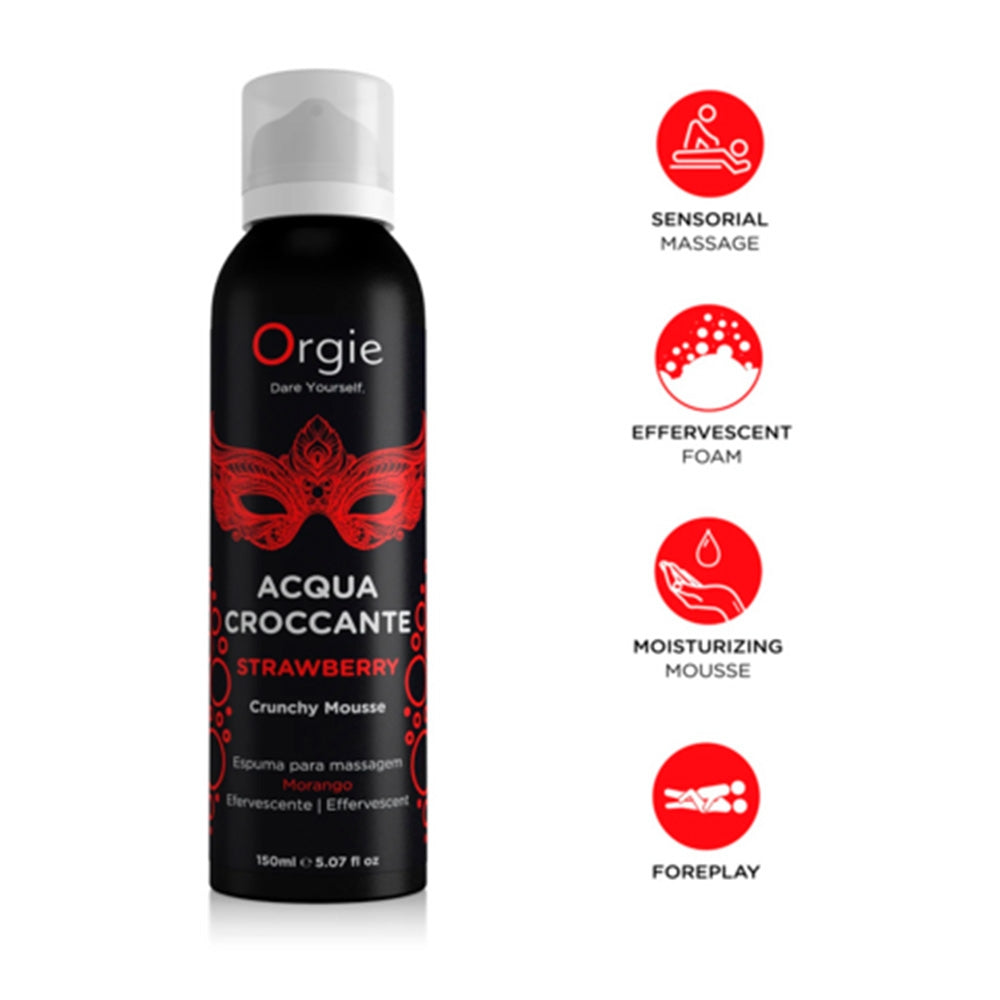 Acqua Croccante Spuma de Masaj Hidratanta si Efervescenta cu Aroma de Capsuni - 150 ml