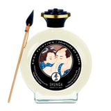 Vopsea Comestibila Shunga pentru Corp Premium - Gust Vanilie si Ciocolata - Aplicator Inclus - Edible Body Paint - 100 ml