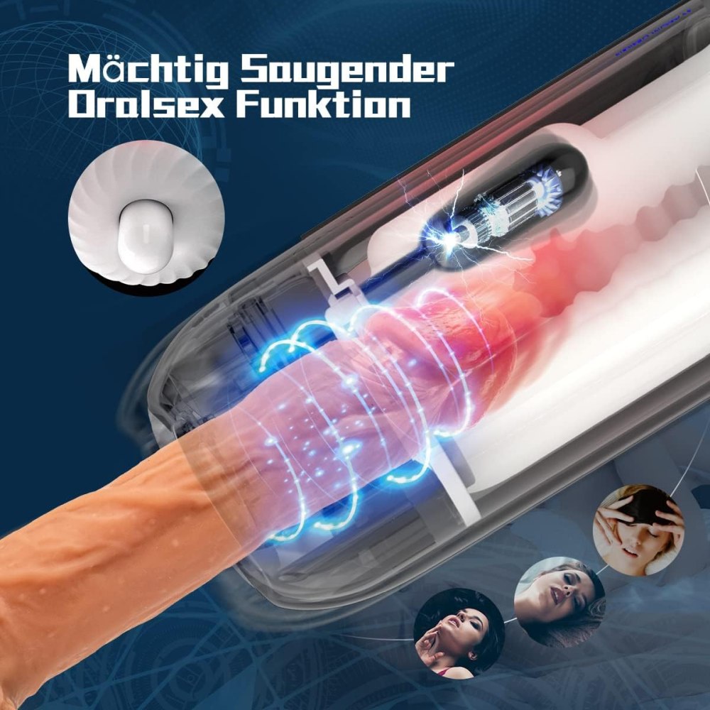 SVAKOM Sam Neo Masturbator Electric cu Control prin Aplicatie, 5 Moduri de Vibratie si Suctiune, Jucarie Sexuala pentru Barbati, Masturbator cu Vagin 3D