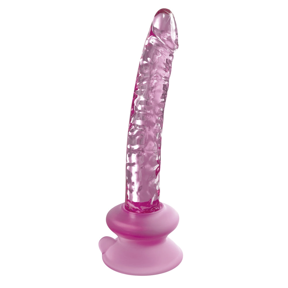 Dildo de Sticla cu Ventuza Icicles No. 86 - Roz, 17 cm - design din sticla lucrata manual cu baza de ventuza detasabila - ideal pentru jocuri termice, poate fi racit sau incalzit - compatibil cu curele strap-on
