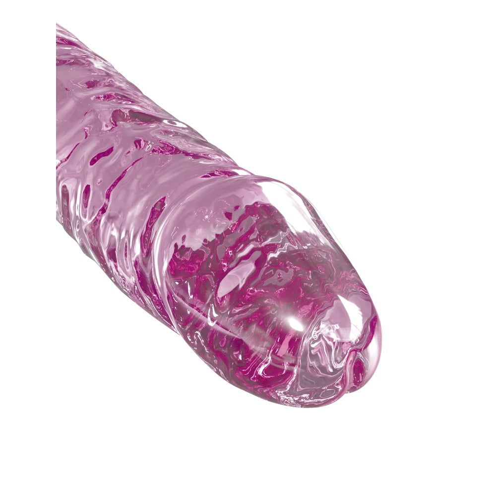 Dildo de Sticla cu Ventuza Icicles No. 86 - Roz, 17 cm - design din sticla lucrata manual cu baza de ventuza detasabila - ideal pentru jocuri termice, poate fi racit sau incalzit - compatibil cu curele strap-on