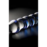 Dildo de Sticla Icicles No. 5 - Albastru, 18.5 cm - design din sticla lucrata manual in forma spiralata stimulanta - ideal pentru jocuri termice, poate fi racit sau incalzit