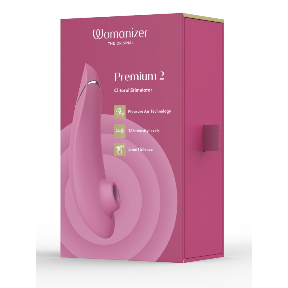 Vibrator Clitoridian Womanizer Premium 2 Roz - Tehnologie Inovatoare Pleasure Air, 14 Functii Intensitate - Autopilot 2.0 pentru o experienta imprevizibila - Smart Silence - Reincarcabil, Rezistent la apa IPX7