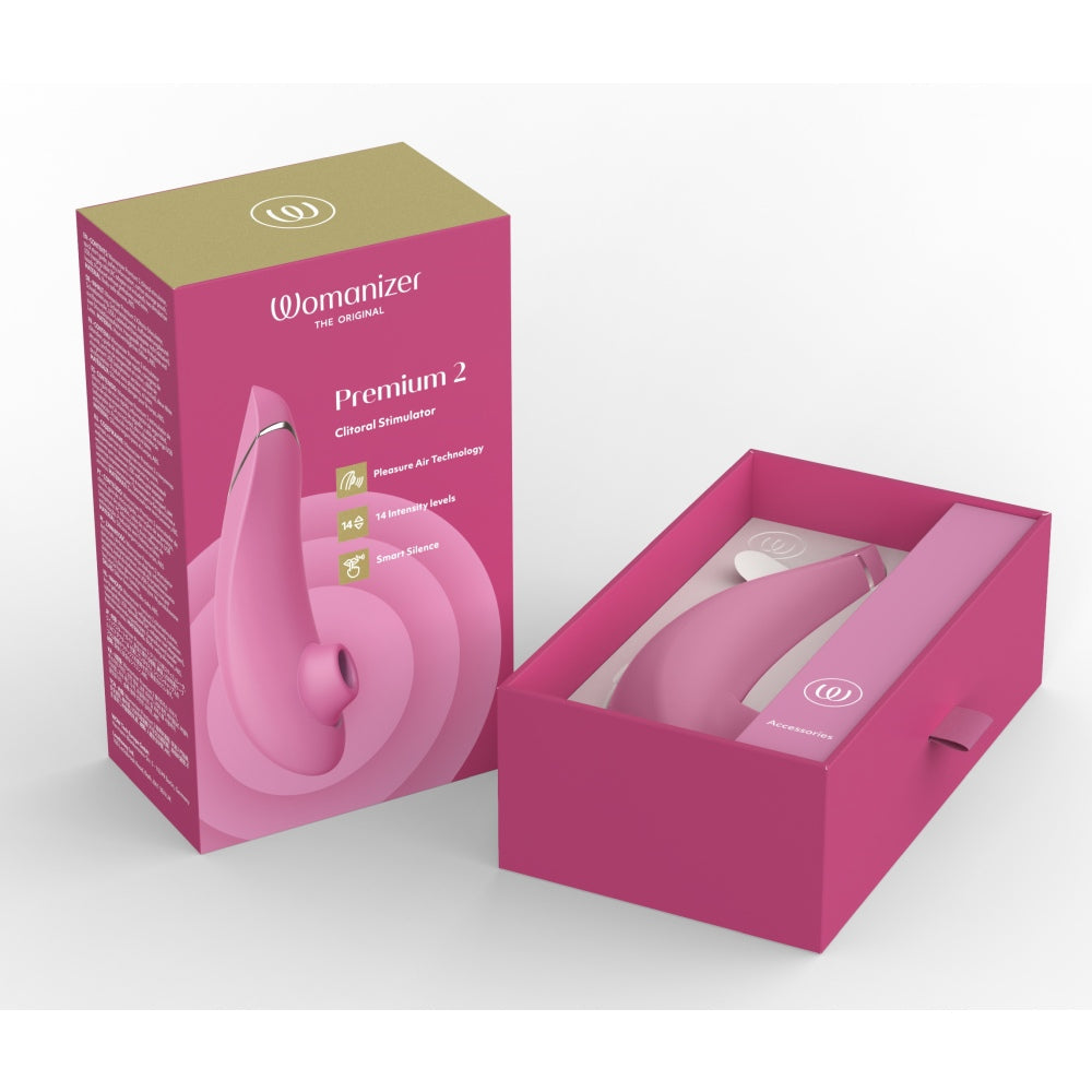 Vibrator Clitoridian Womanizer Premium 2 Roz - Tehnologie Inovatoare Pleasure Air, 14 Functii Intensitate - Autopilot 2.0 pentru o experienta imprevizibila - Smart Silence - Reincarcabil, Rezistent la apa IPX7