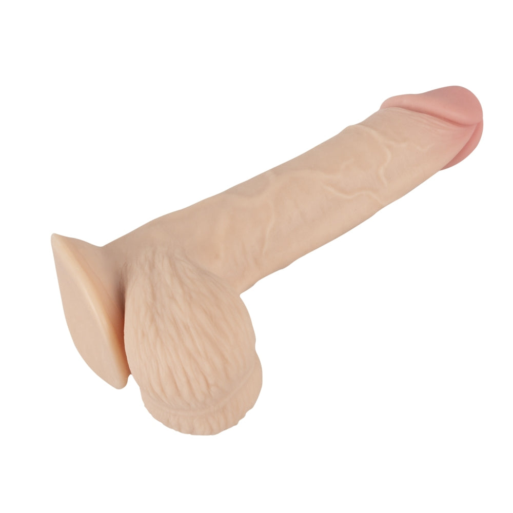 Naturdildo flexibil cu ventuza puternica Nature Skin, realist cu detalii anatomice, compatibil strap-on - 18.7 cm