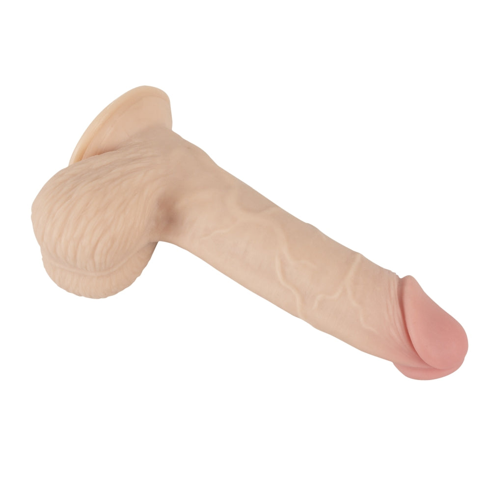 Naturdildo flexibil cu ventuza puternica Nature Skin, realist cu detalii anatomice, compatibil strap-on - 18.7 cm