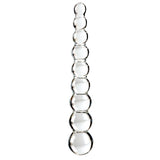 Dildo de Sticla Icicles No. 2 - Transparent, 22.5 cm - design din sticla lucrata manual cu bile stimulante - ideal pentru jocuri termice, poate fi racit sau incalzit