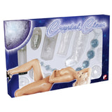 Set Erotic 8 Piese pentru cupluri cu design transparent - vibrator, ou vibrator cu telecomanda, bile anale, bile de placere, 2 inele pentru penis si mansoane pentru penis - ideal pentru nopti senzuale de neuitat
