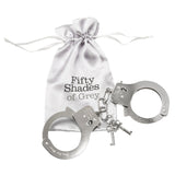 Catuse de Metal Fifty Shades of Grey You Are Mine - ideal pentru incepatori in explorarea jocurilor de bondage - include saculet din satin si 2 chei
