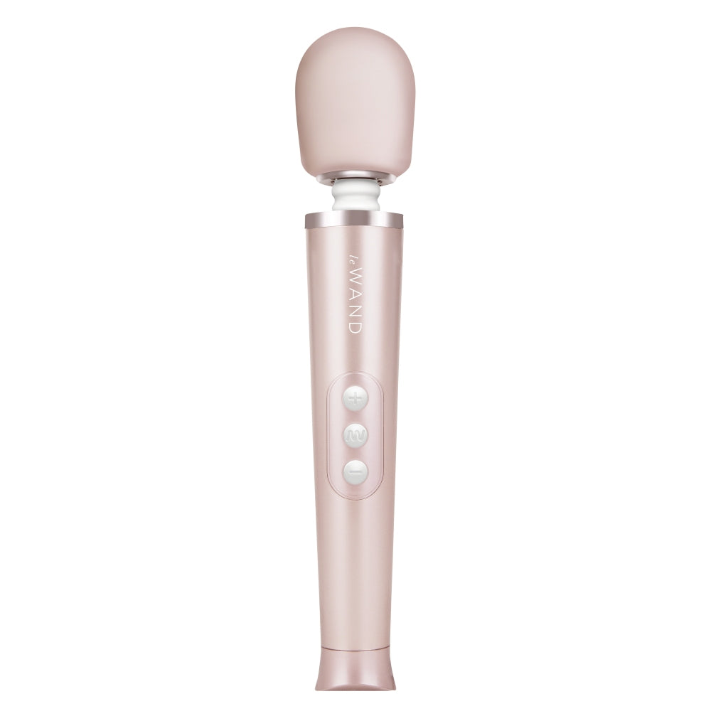 Le Wand Massagator Vibrator Compact cu 6 Moduri de Vibratie si 10 Viteze, Silicon Sigur pentru Corp, Reincarcabil USB, Roz Metalic