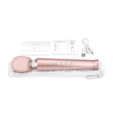 Le Wand Massagator Vibrator Compact cu 6 Moduri de Vibratie si 10 Viteze, Silicon Sigur pentru Corp, Reincarcabil USB, Roz Metalic