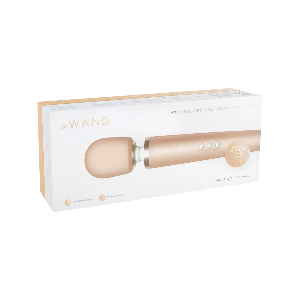 Le Wand Massagator Vibrator Compact cu 6 Moduri de Vibratie si 10 Viteze, Silicon Sigur pentru Corp, Reincarcabil USB, Roz Metalic