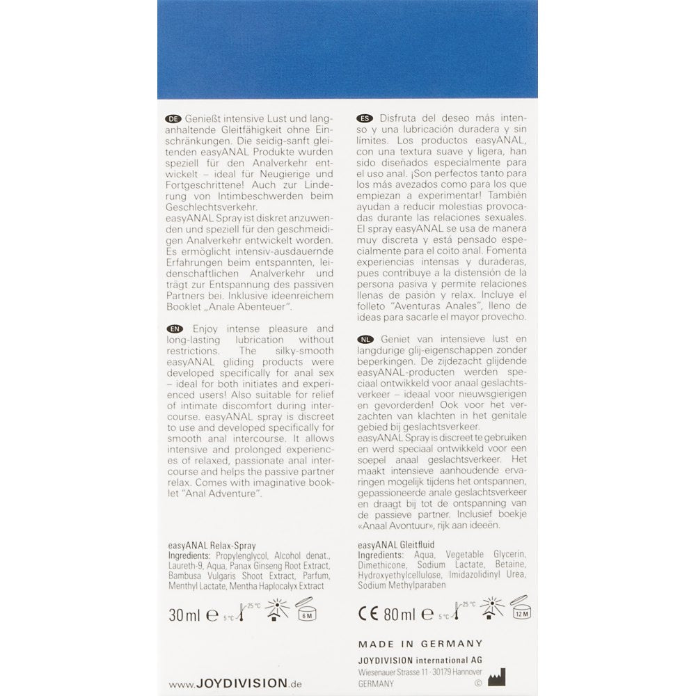 Set EasyANAL 2 Bucati - Spray Anal Relax 30 ml , Lubrifiant Anal 80 ml - perfect pentru incepator si cunoscatori ale placerilor anale