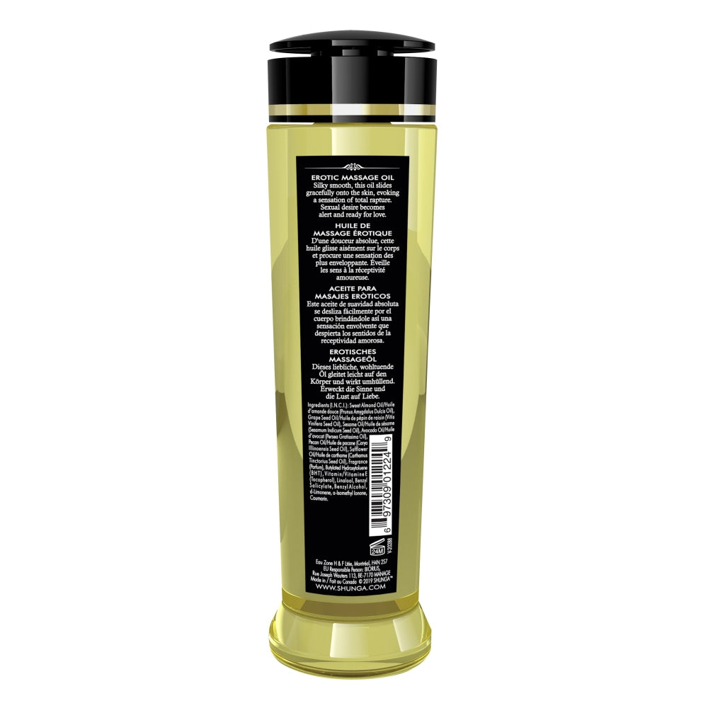 Ulei de Masaj Shunga Sensual 240 ml - Island Blossoms - 100% uleiuri naturale, Vitamina E - nu astupa porii