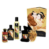 Set Cadou Masaj Lux Shunga Sweet Kisses 6 Piese - uleiuri de masaj, pictura corporala comestibila, pudra de corp, lip gloss cu efect de incalzire - cutie de lux, eleganta pentru cadoul perfect