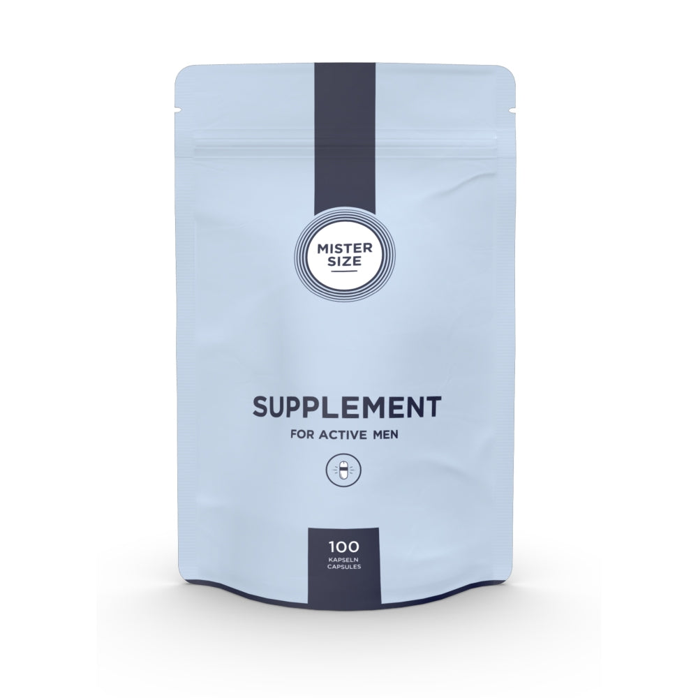 Supliment pentru barbati activi Mister Size 100 capsule - supliment pentru energie, formula vegana - capsule mici si moi, cu L-arginina si L-citrulina