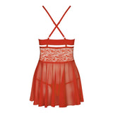 Lenjerie Sexy Babydoll Senzual Rosu Obsessive - Bretele Reglabile, Decupaj Sub Bust, Include String, Rosu