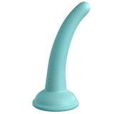 Dildo Dillio Platinum Curious Five - Turcoaz, 14.6 cm - silicon tratat cu platina, cel mai inalt grad de puritate - ventuza compatibila cu Body Dock si strap-on