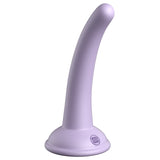 Dildo Dillio Platinum Curious Five - Lila, 14.6 cm - silicon tratat cu platina, cel mai inalt grad de puritate - ventuza compatibila cu Body Dock si strap-on