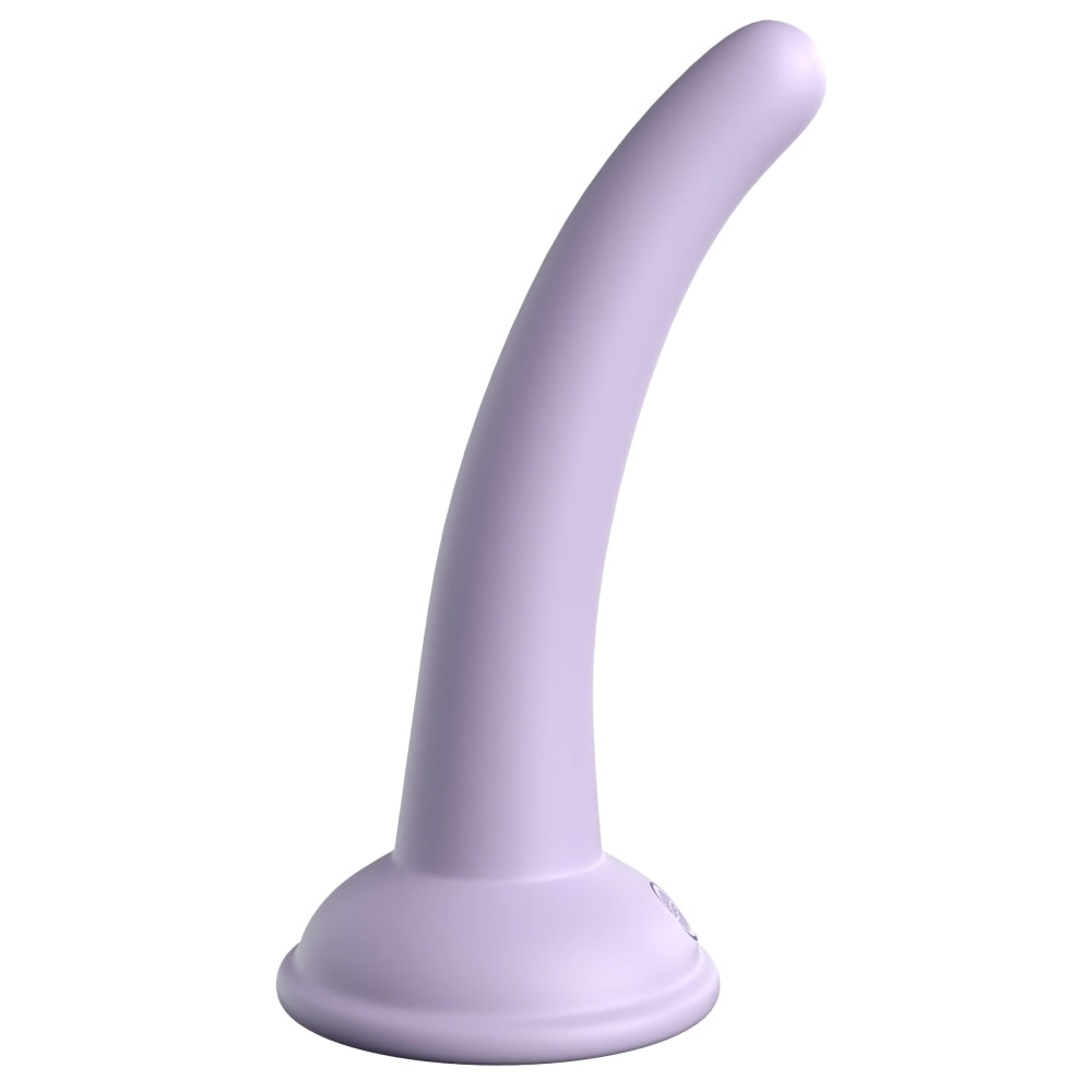 Dildo Dillio Platinum Curious Five - Lila, 14.6 cm - silicon tratat cu platina, cel mai inalt grad de puritate - ventuza compatibila cu Body Dock si strap-on
