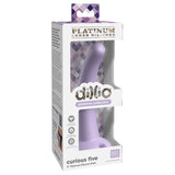 Dildo Dillio Platinum Curious Five - Lila, 14.6 cm - silicon tratat cu platina, cel mai inalt grad de puritate - ventuza compatibila cu Body Dock si strap-on