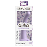 Dildo Dillio Platinum Curious Five - Lila, 14.6 cm - silicon tratat cu platina, cel mai inalt grad de puritate - ventuza compatibila cu Body Dock si strap-on