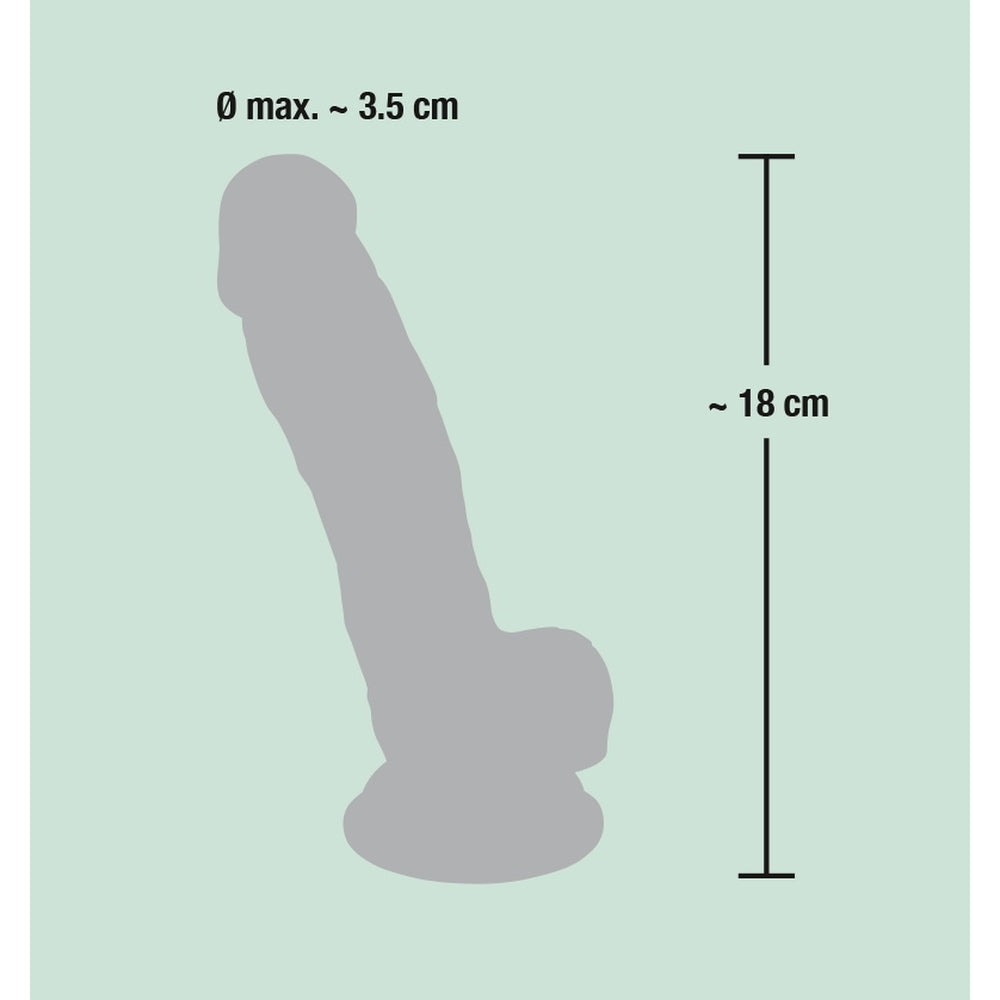 Dildo realist silicon lichid cu ventuza, prindere ferma si detalii naturale - 18 cm