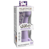 Dildo Dillio Platinum Secret Explorer - Lila, 17.2 cm - silicon tratat cu platina, cel mai inalt grad de puritate - ventuza compatibila cu Body Dock si strap-on