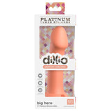Dildo Dillio Platinum Big Hero - Portocaliu, 17.2 cm - silicon tratat cu platina, cel mai inalt grad de puritate - ventuza compatibila cu Body Dock si strap-on