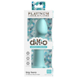 Dildo Dillio Platinum Big Hero - Turcoaz, 17.2 cm - silicon tratat cu platina, cel mai inalt grad de puritate - ventuza compatibila cu Body Dock si strap-on