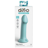Dildo Dillio Platinum Big Hero - Turcoaz, 17.2 cm - silicon tratat cu platina, cel mai inalt grad de puritate - ventuza compatibila cu Body Dock si strap-on