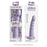 Dildo Dillio Platinum Slim Seven - Lila, 19.7 cm - silicon tratat cu platina, cel mai inalt grad de puritate - ventuza compatibila cu Body Dock si strap-on