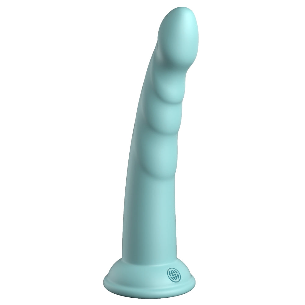 Dildo Dillio Platinum Slim Seven - Turcoaz, 19.7 cm - silicon tratat cu platina, cel mai inalt grad de puritate - ventuza compatibila cu Body Dock si strap-on