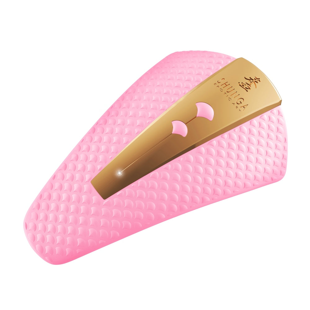 Vibrator Lay-On Shunga Obi, 10 Moduri Vibratii, Impermeabil, Whisperquiet, Roz, Stimulare Clitoridiana