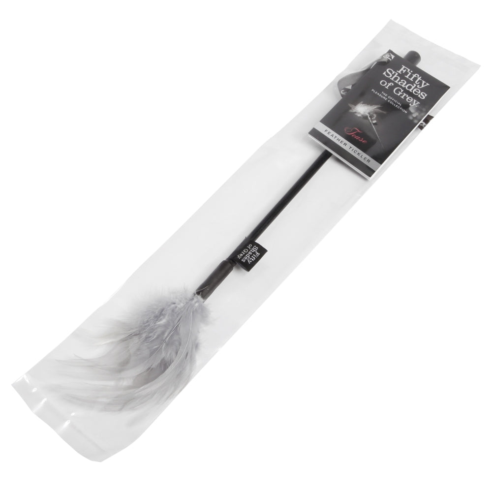 Gadilitor Fifty Shades of Grey Tease cu Pene Autentice Gri - Ideal pentru jocuri erotice in cuplu sau aventuri BDSM