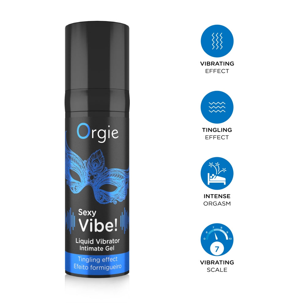Gel stimulare intima Orgie Liquid Vibrator pentru penis si vulva, efect vibrare si furnicaturi 15 ml