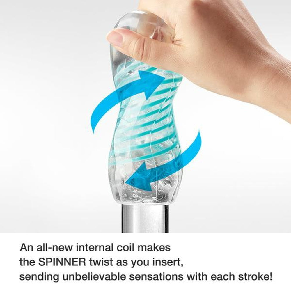 Tenga Spinner Tetra Masturbator Reutilizabil cu Rotire Automata si Suprafete Geometrice pentru Senzatii Intense - Include Lubrifiant Test