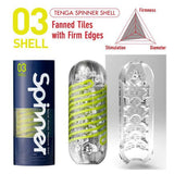 Tenga Spinner Shell Masturbator Reutilizabil cu Rotire Automata si Suprafete Geometrice pentru Senzatii Intense - Include Lubrifiant Test