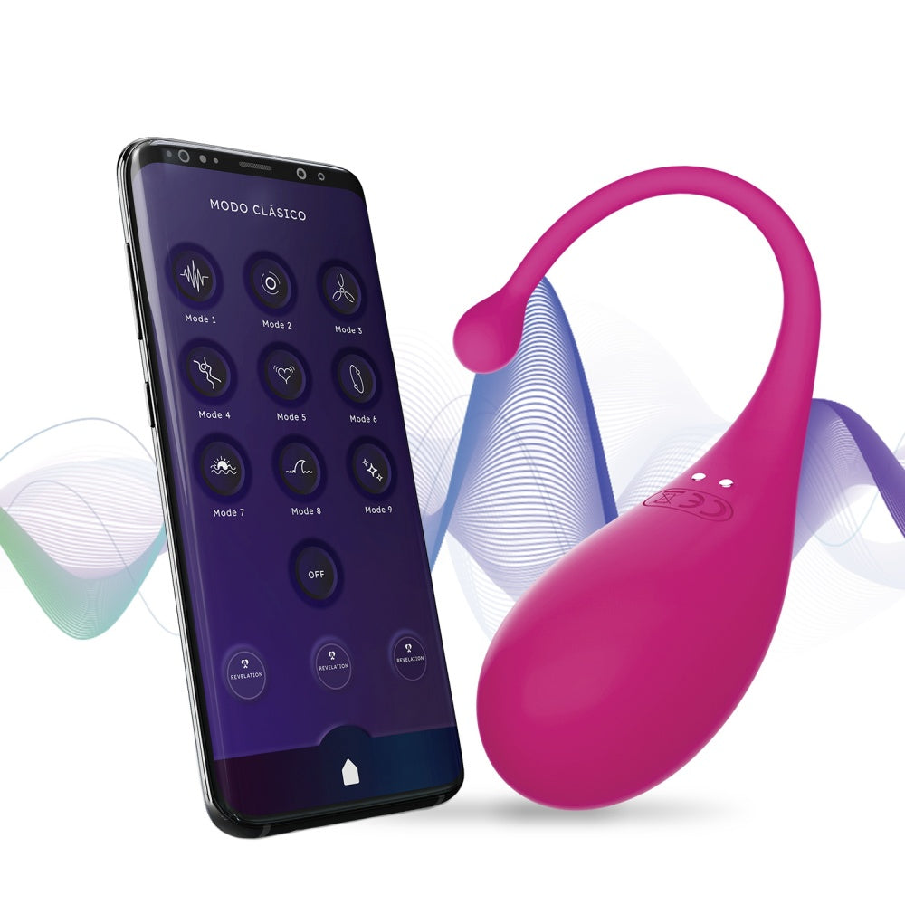 Vibrator Vibro-Egg Adrien Lastic Palpitation - cu 9 Moduri, Control Prin Aplicatie Bluetooth, Reincarcabil, Silicon Moale, Rezistent la Apa