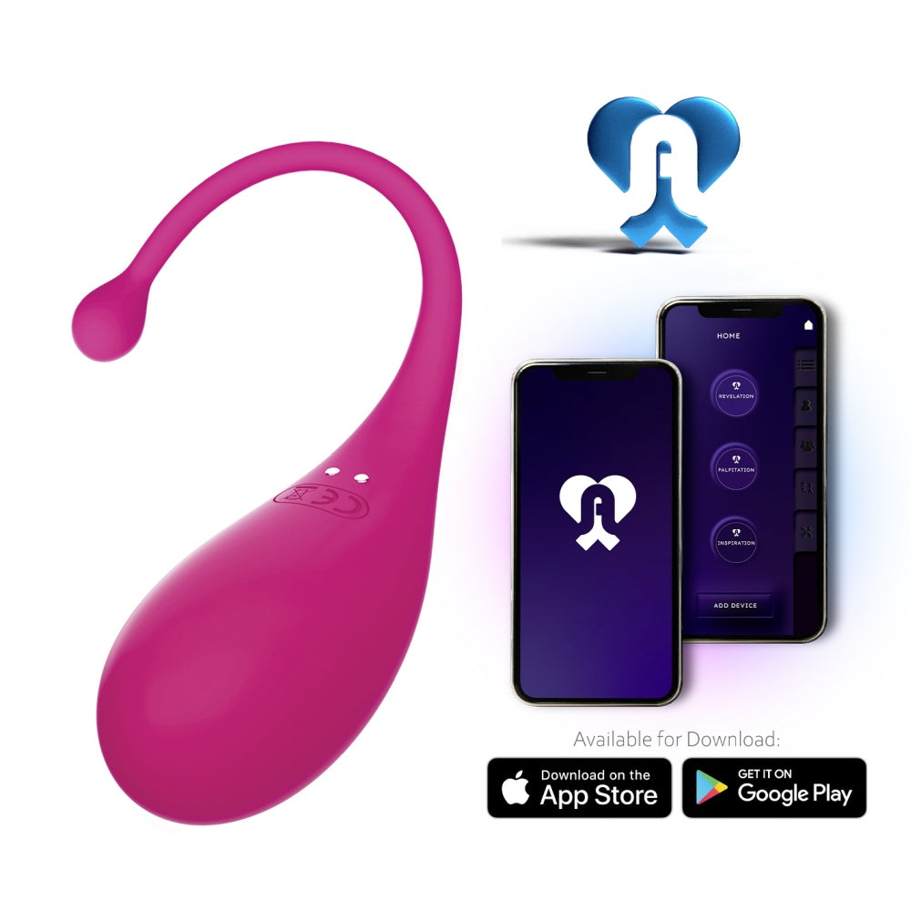 Vibrator Vibro-Egg Adrien Lastic Palpitation - cu 9 Moduri, Control Prin Aplicatie Bluetooth, Reincarcabil, Silicon Moale, Rezistent la Apa