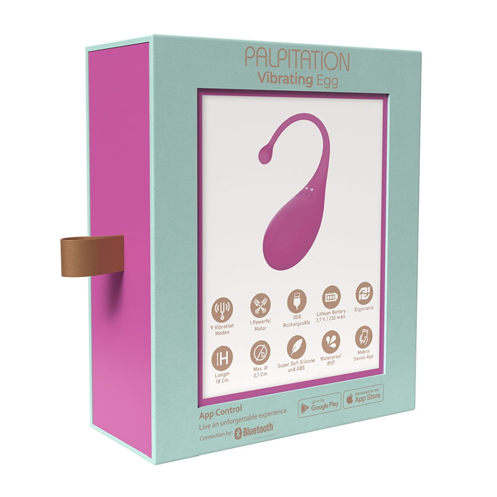 Vibrator Vibro-Egg Adrien Lastic Palpitation - cu 9 Moduri, Control Prin Aplicatie Bluetooth, Reincarcabil, Silicon Moale, Rezistent la Apa