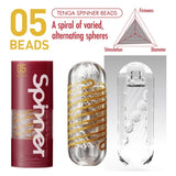 Tenga Spinner Beads Masturbator Reutilizabil cu Rotire Automata si Suprafete Geometrice pentru Senzatii Intense - Include Lubrifiant Test