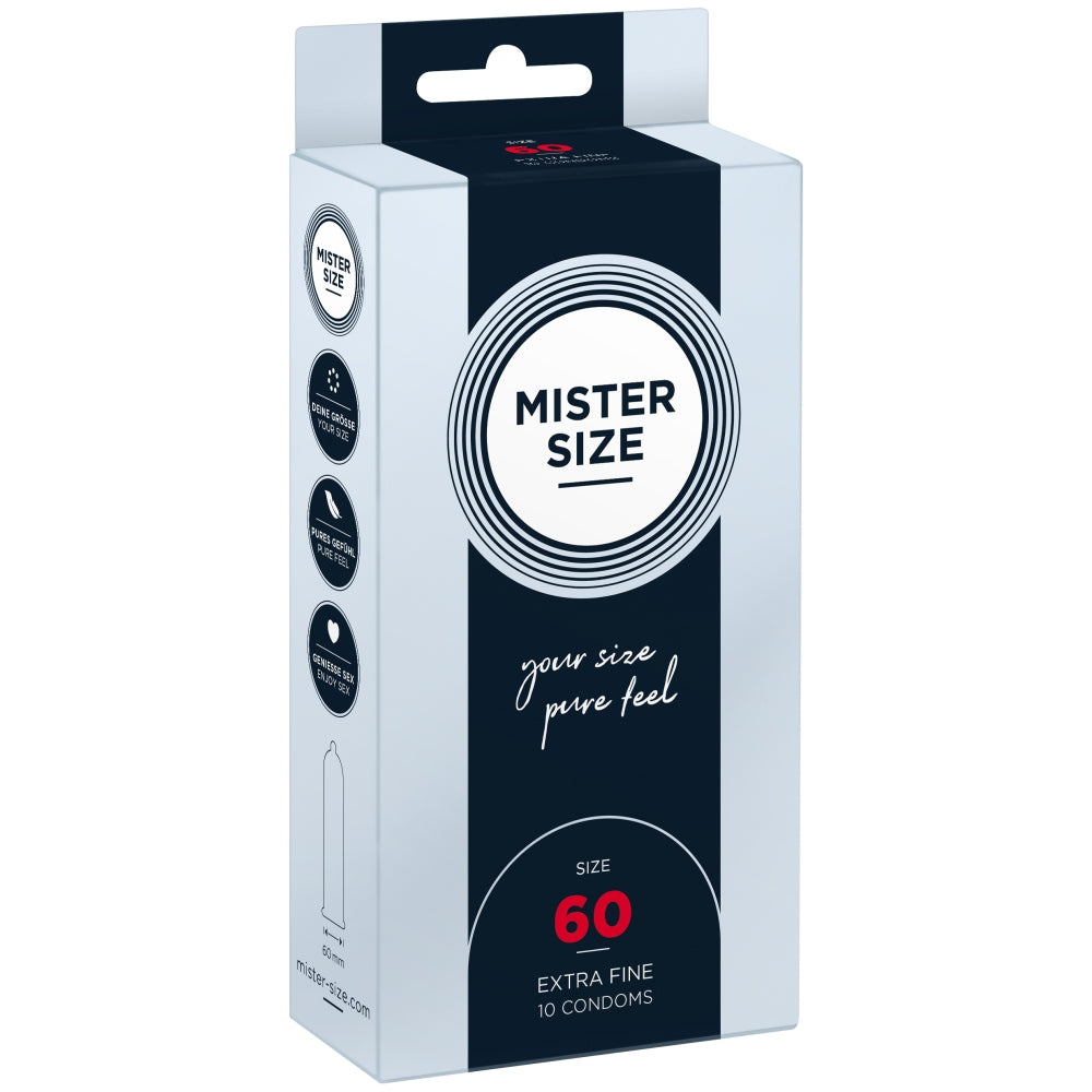 Prezervative MISTER SIZE Real Feel 60 mm Pachet 10 / Extra Subtiri si Extra Fine / Prezervative din Latex Natural 100% Marimea L - XL / Senzatie Naturala Pachet 10