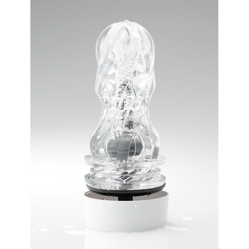 Masturbator reglabil Tenga Silver Ring cu 10 niveluri suctiune - inovativ cu inel integrat pentru penis - Design discret - complet lavabil