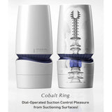 Masturbator reglabil Tenga Cobalt cu 10 niveluri suctiune - inovativ cu inel integrat pentru penis - Design discret - complet lavabil